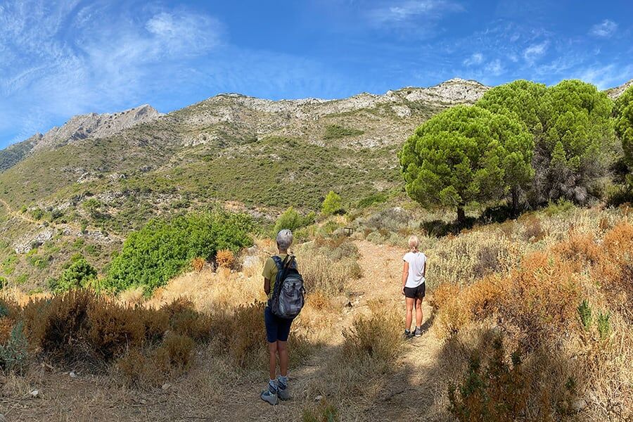Couple walking in the countryside near Marbella