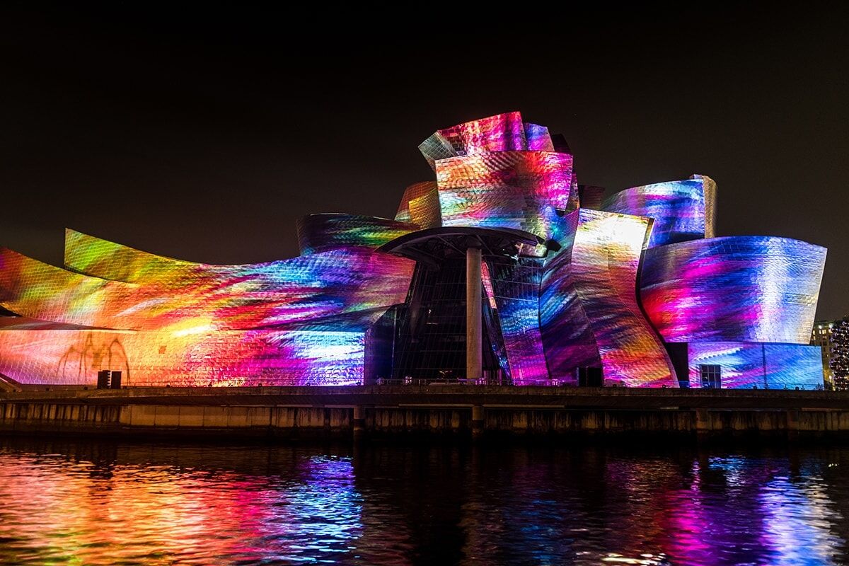 Bilbao, Spain. 20th September,2019: amazing Guggenheim Bilbao mu Guggenheim museum, Bilbao, Spain