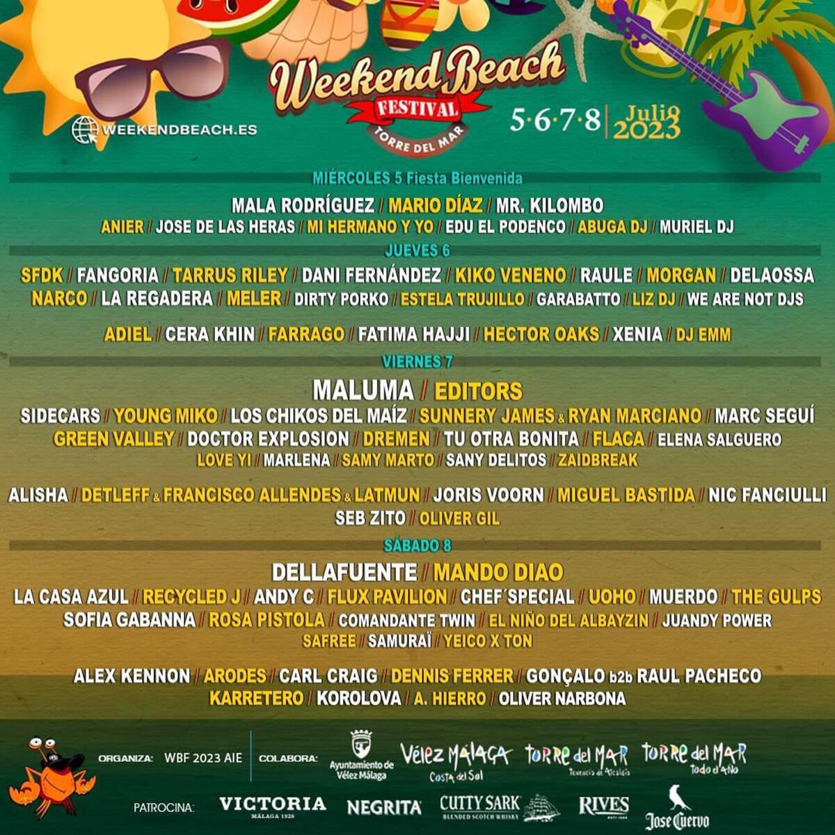 top-5-summer-music-festivals-in-malaga-2 Weekend Beach lineup poster